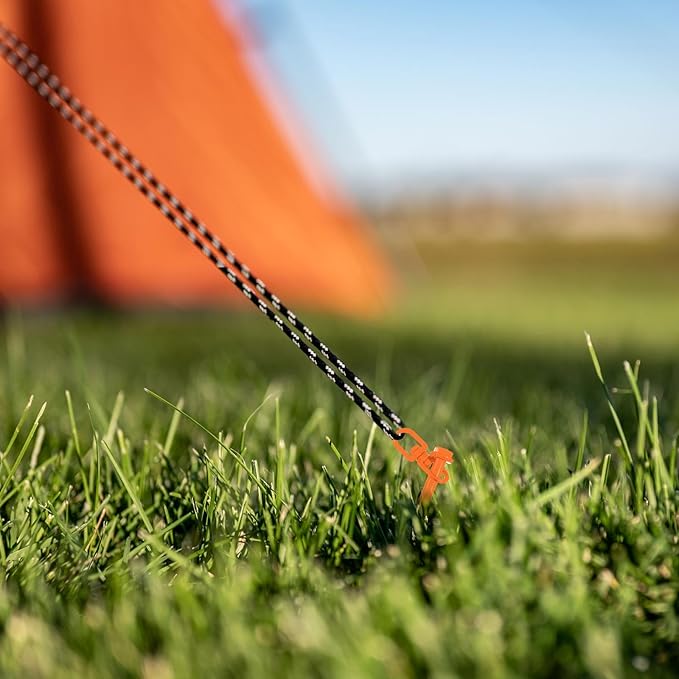 Reginary 12 Inch Tent Stakes Heavy Duty Screw in Ground Anchors High Wind Camping Stakes for Trampoline Canopy Carport Sheds Anchor Beach Sand Stakes Metal Swing Set(Orange,6 Pcs)