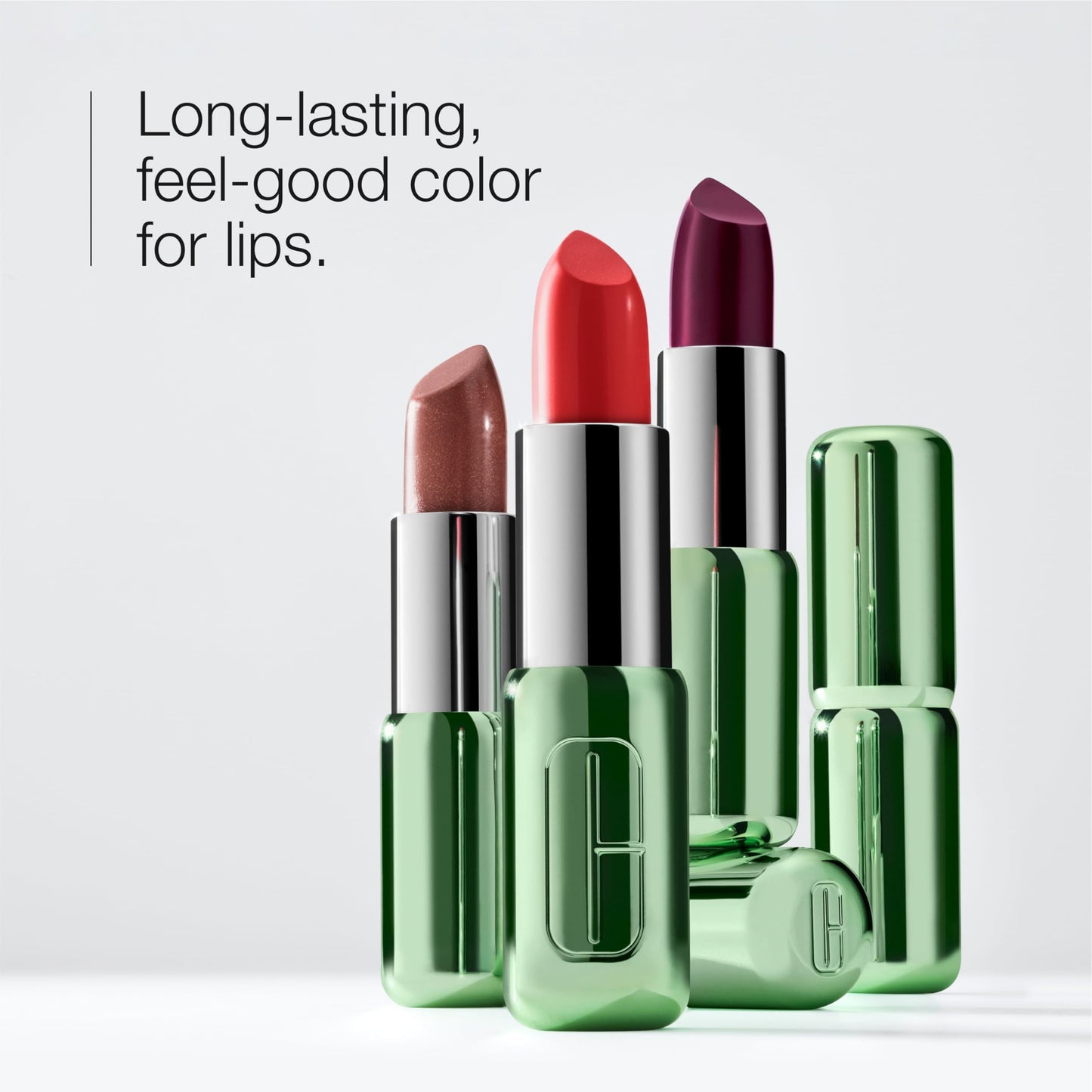 Clinique Pop Longwear Lipstick | Long Lasting, Satin, Matte + Shine, Peppermint Pop, 1 Count