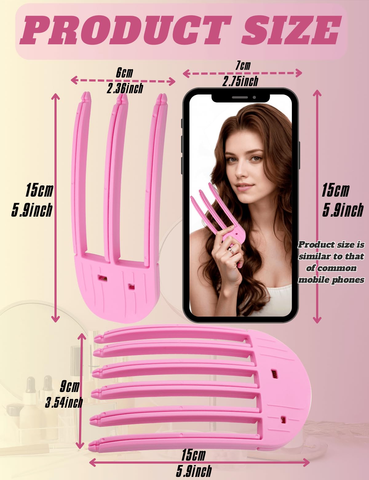 Hair Volume Clip, Volumizing Hair Clips - 2PCS Wind Shaping Styling Comb Set, Bangs Hair Clip for Creating Fluffy Bangs & Lifting Roots, Hair Volume Comb for Women & Men (FlaSloth)