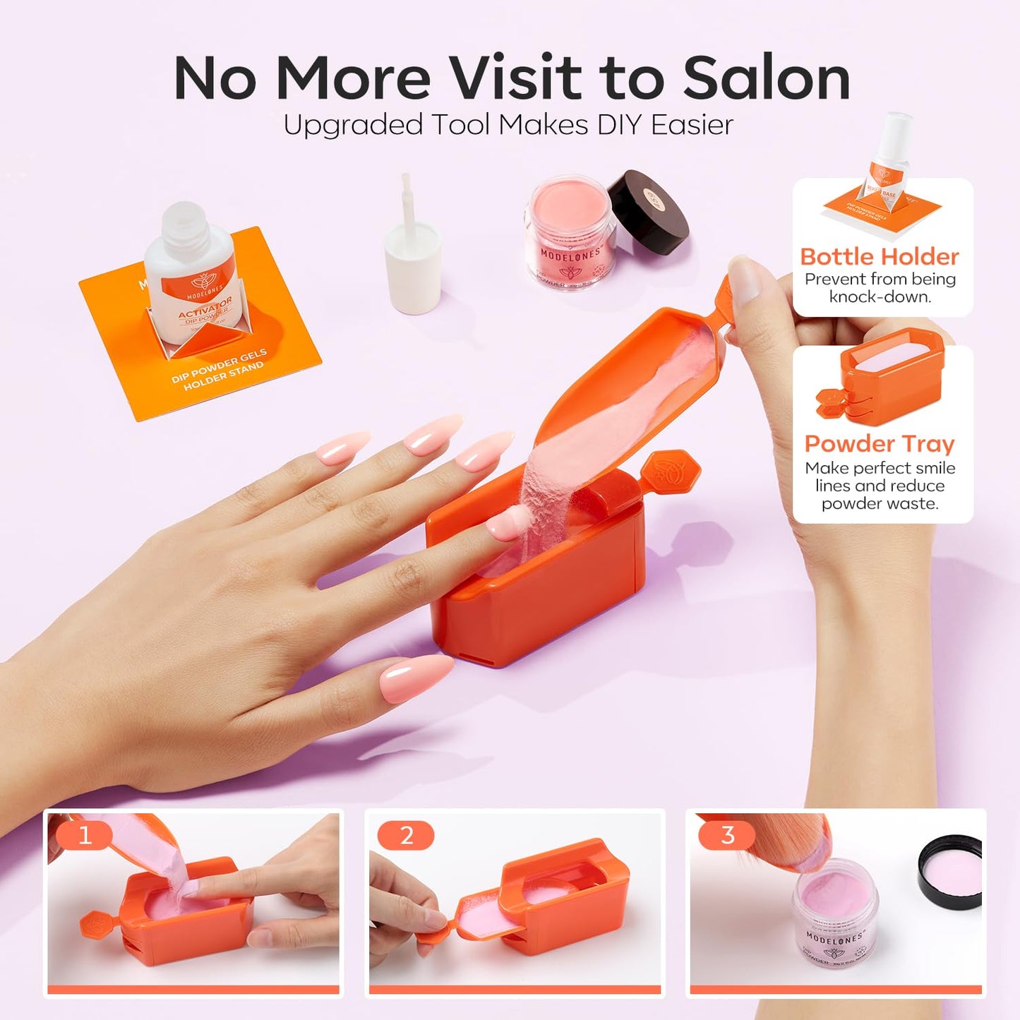 Modelones Dip Powder Nail Kit Starter, 20 Colors Summer Clear Pink Dipping Powder Liquid Set Base&Top Activator for French Nail Art Salon DIY Kit