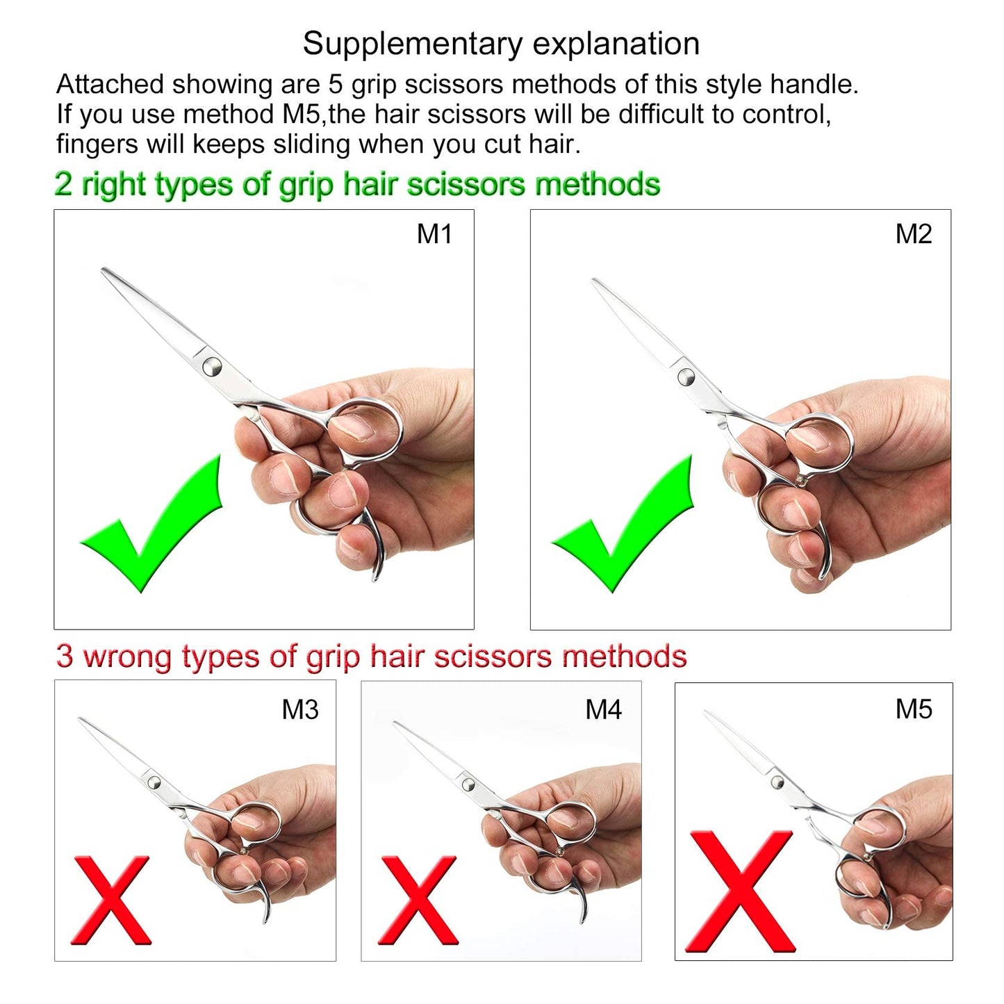 6" Professional Hair Scissors Cutting Shears 440C Hair Cutting Haircut Scissors Sharp Barber Shears Convex Edge KINSARO