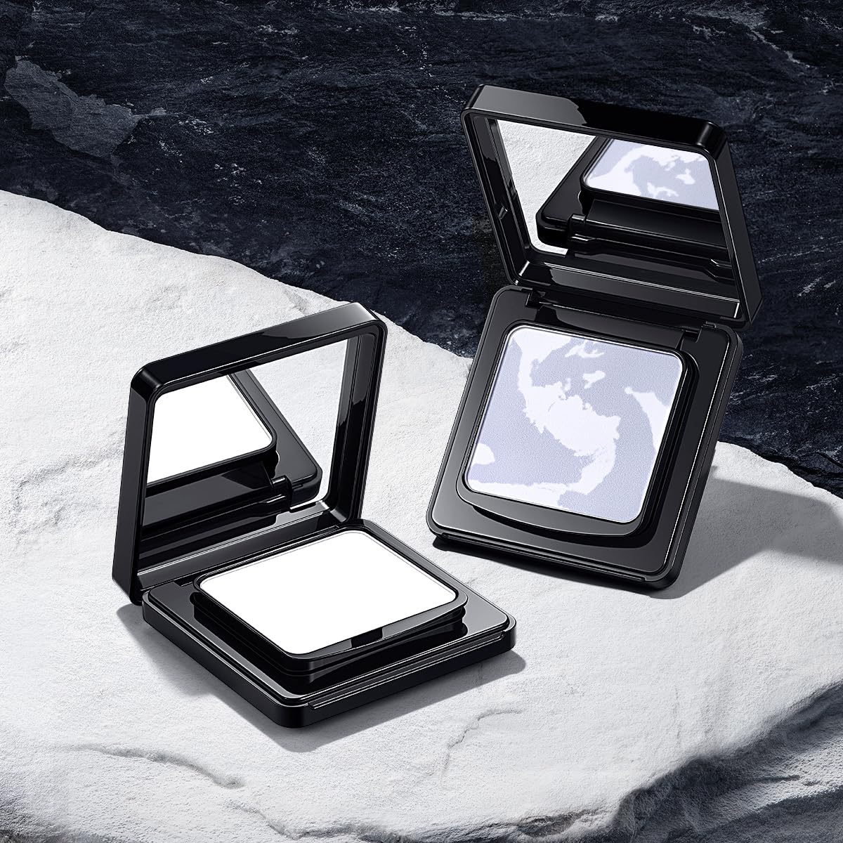 CARSLAN Oil Control Face Pressed Powder Compact, 24H Longlasting Waterproof Pressed Setting Powder Foundation Makeup, Shine Free, Poreless, Smooth, 01 Translucent for dry skin (0.28Oz) (0.28Oz)