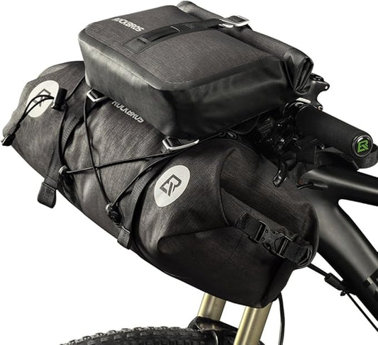 ROCKBROS Waterproof Handlebar Bags 12L-20L Bikepacking Bags Front 2 Dry Packs for MTB Road Bicycles Bikepacking Accessories