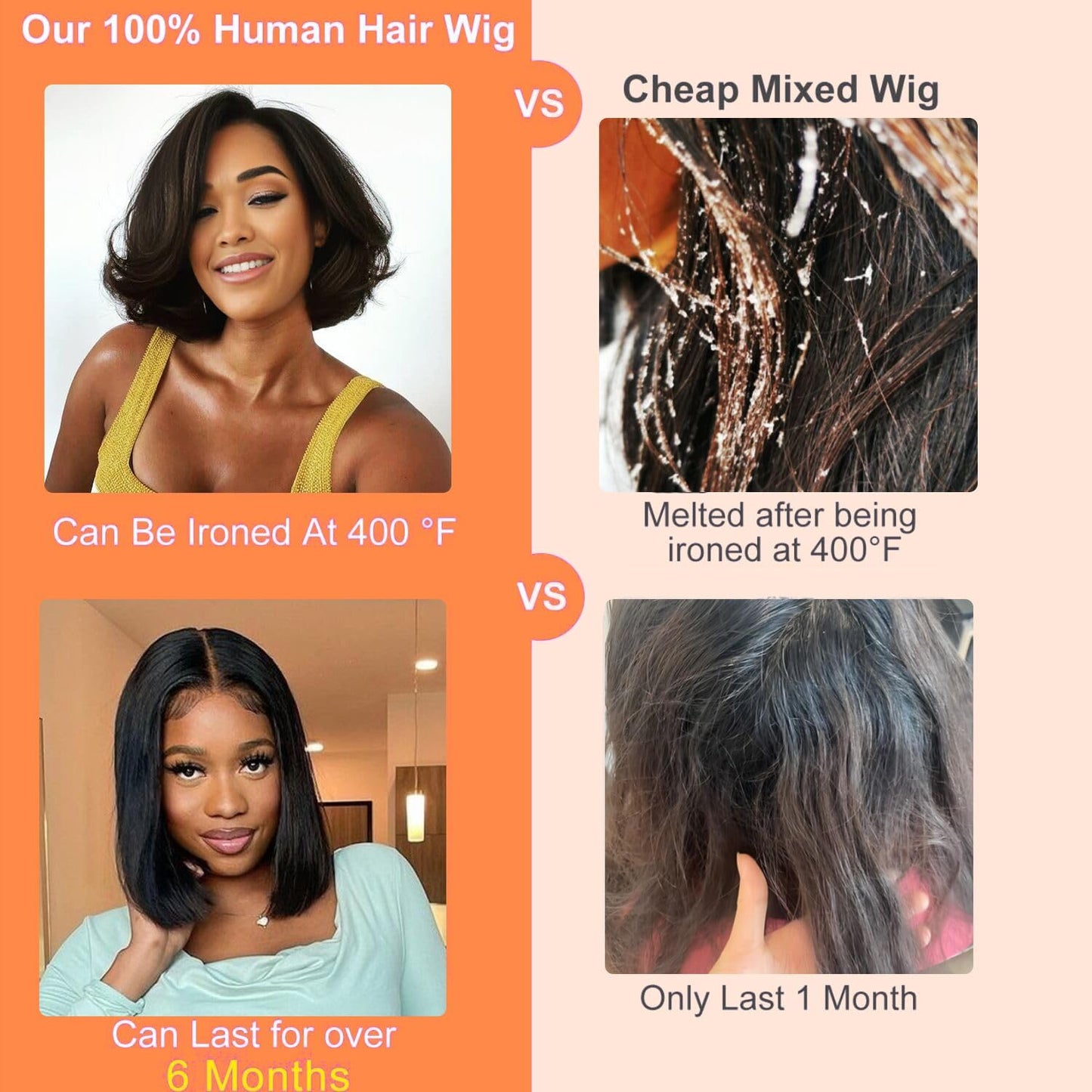 GUDOZO Reddish Brown Bob Wig Human Hair 10 inch 200% Density Glueless Wigs Human Hair Pre Plucked Pre Cut Glueless Wigs 9x6 HD Lace Front Wigs Human Hair for Black Women