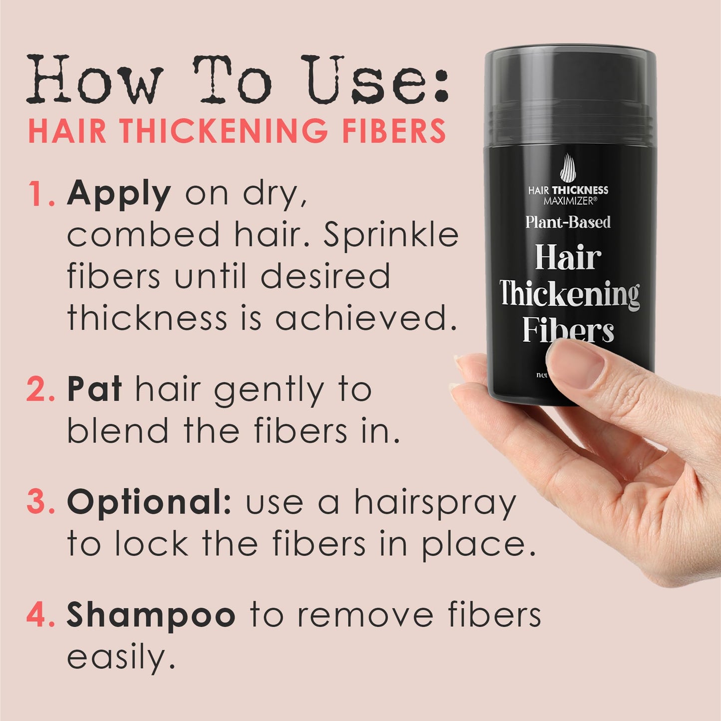 Hair Fibers for Balding Areas & Thinning Hairlines for Women & Men. Plant-Based Hair Powder for Instant Volume and Coverage. Hair Building Fibers, Non-Itchy, Easy Wash Off. (Blonde)