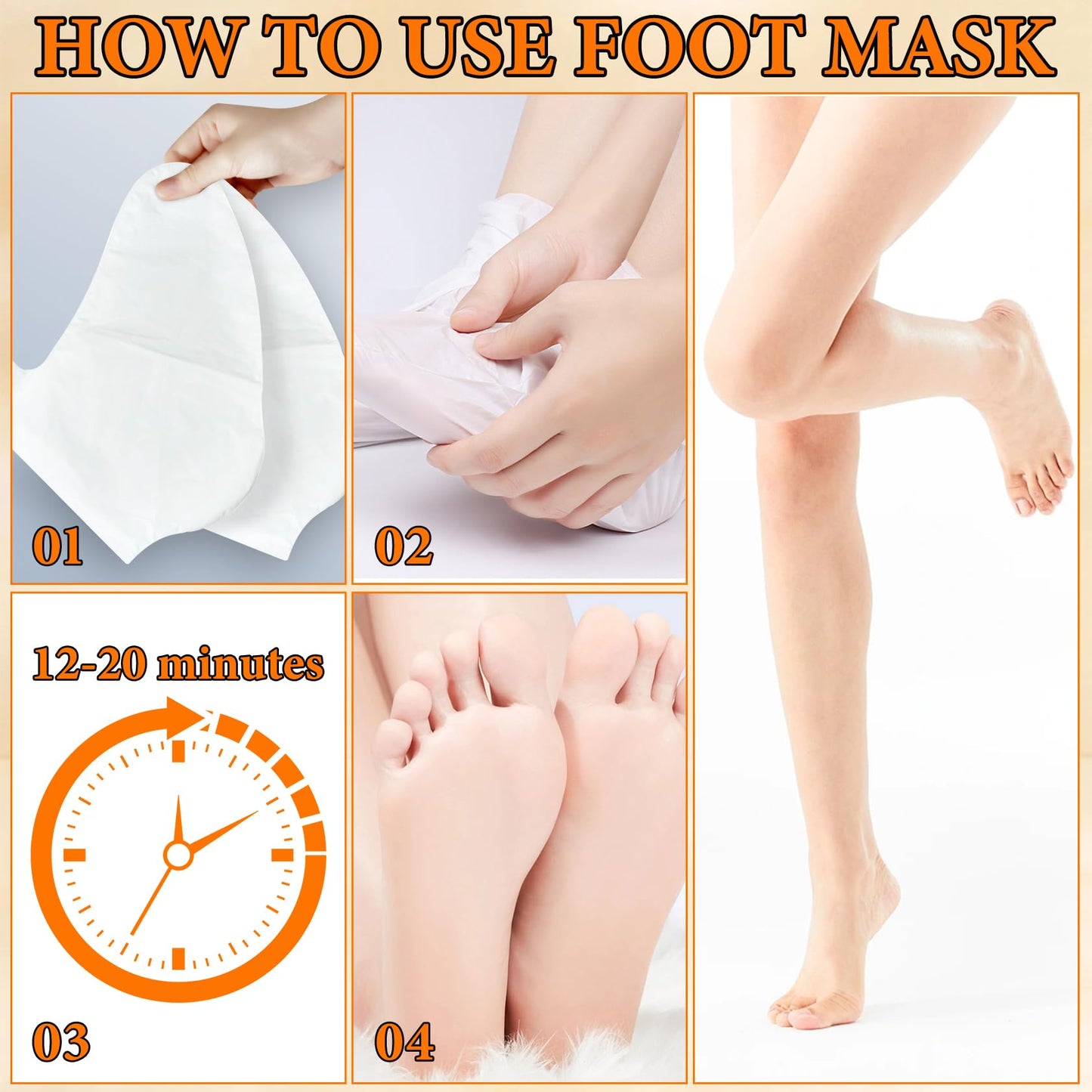 6PCS Foot Peel Mask,Exfoliating Foot Mask for Remove Dead Skin,Hydrating Foot Care Mask,Peel Off Mask for Calluses & Dry Toe Cracked Rough,Quickly Moisturizing & Nourishing Feet