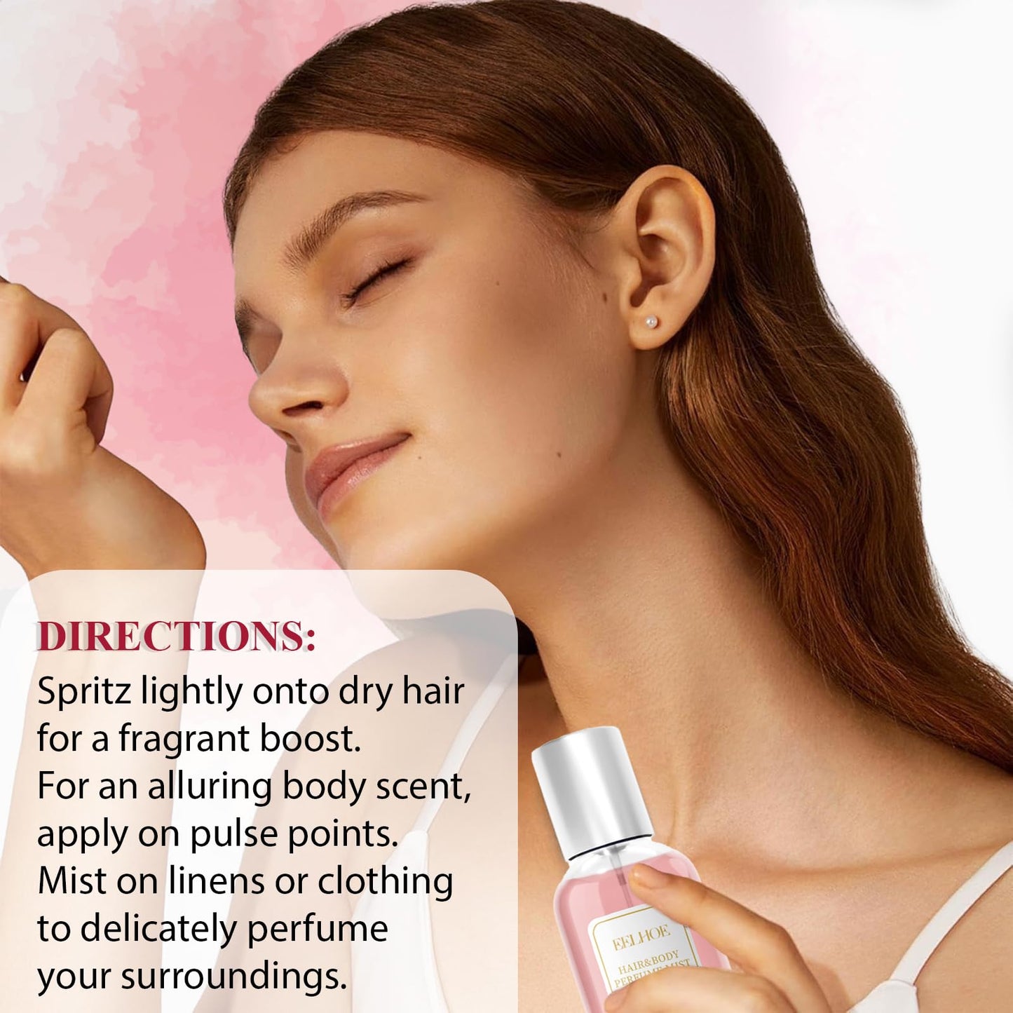 Hair Perfume for Women, Long Lasting Fragrance that Refreshes Hair, Pheromones Perfumes, Hair and Body Fragrance, Rose Fine and Smooth Fragrance Mist, Nourishing and Hydrating Hair Shine Spray