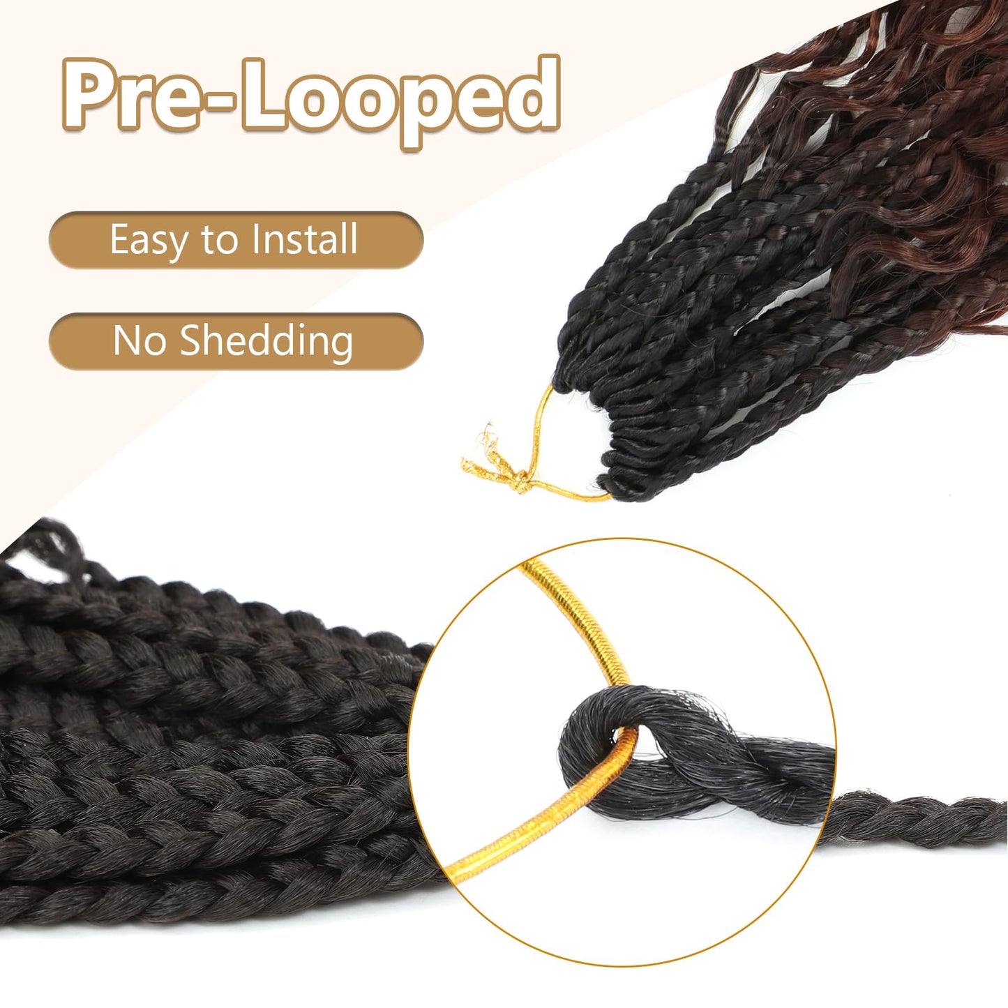 8 Packs Crochet Box Braids- 10 Inch Box Braids Crochet Braids Hair Synthetic Braiding Hair Goddess Box Braids Crochet Hair for Black Women (10(8Packs), 1B/33/30)