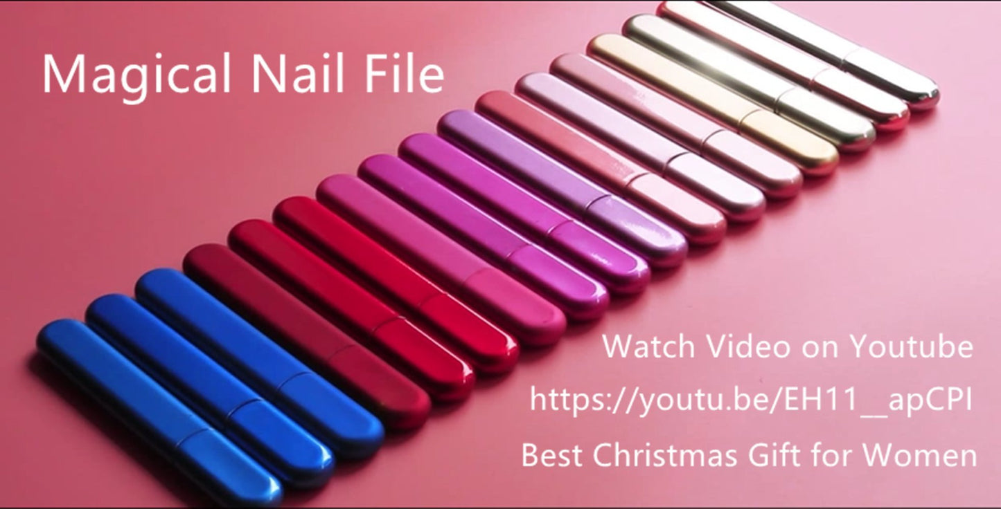 MiDenso Premium Glass Nail File with Case, Crystal Diamond Salon Best Beauty Nail Buffer for Natural and Acrylic Nails Christmas Gift for Woman and Man,Classic Piano Black