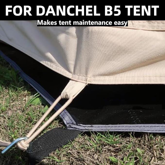DANCHEL OUTDOOR Waterproof Bell Tent Footprint Round Tarp Camping Accessories, 3/4/5/6m Ground Sheet Black Tarp Canvas Yurt Tent Protector Floor