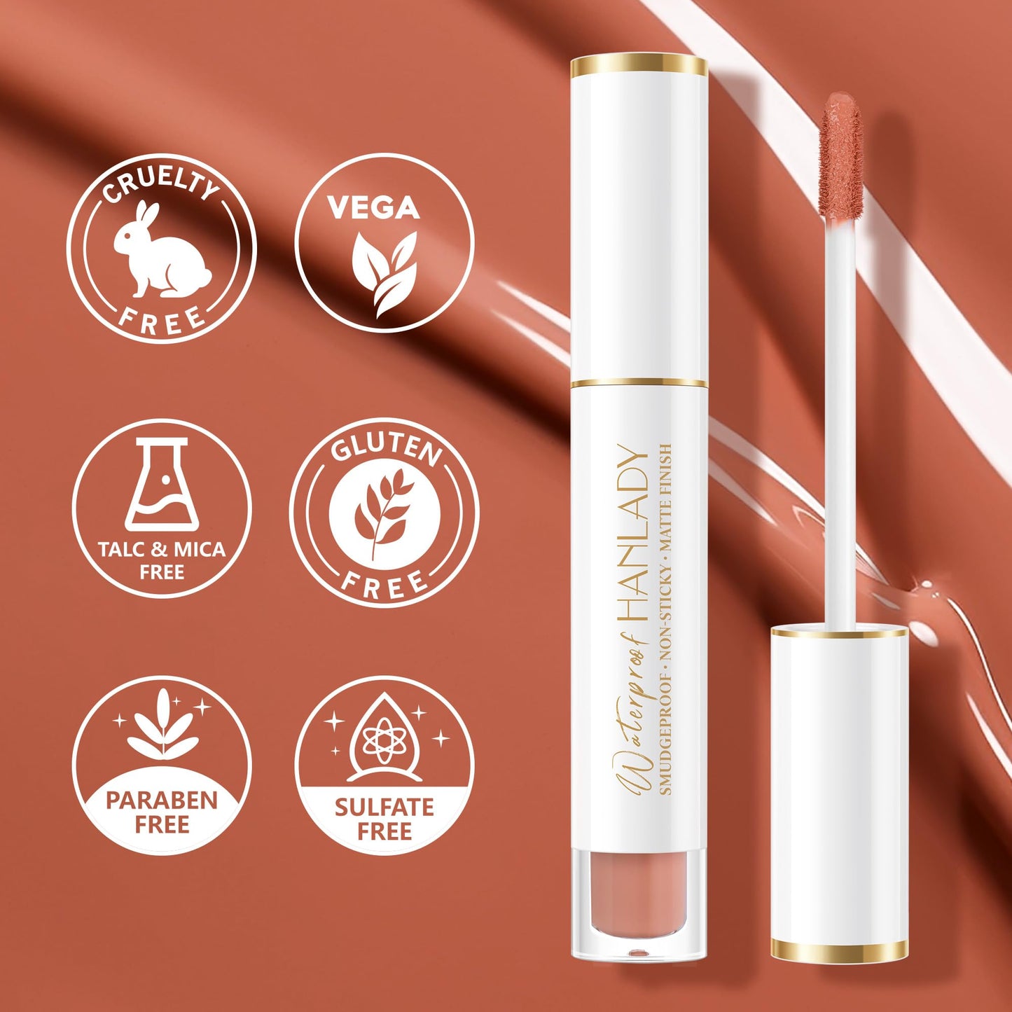HANLADY Nude Lipstick Long Lasting Lipsticks for Women Pigmented Smudgeproof Transferproof Vegan Cruelty Free Lip Makeup, A59 For Love