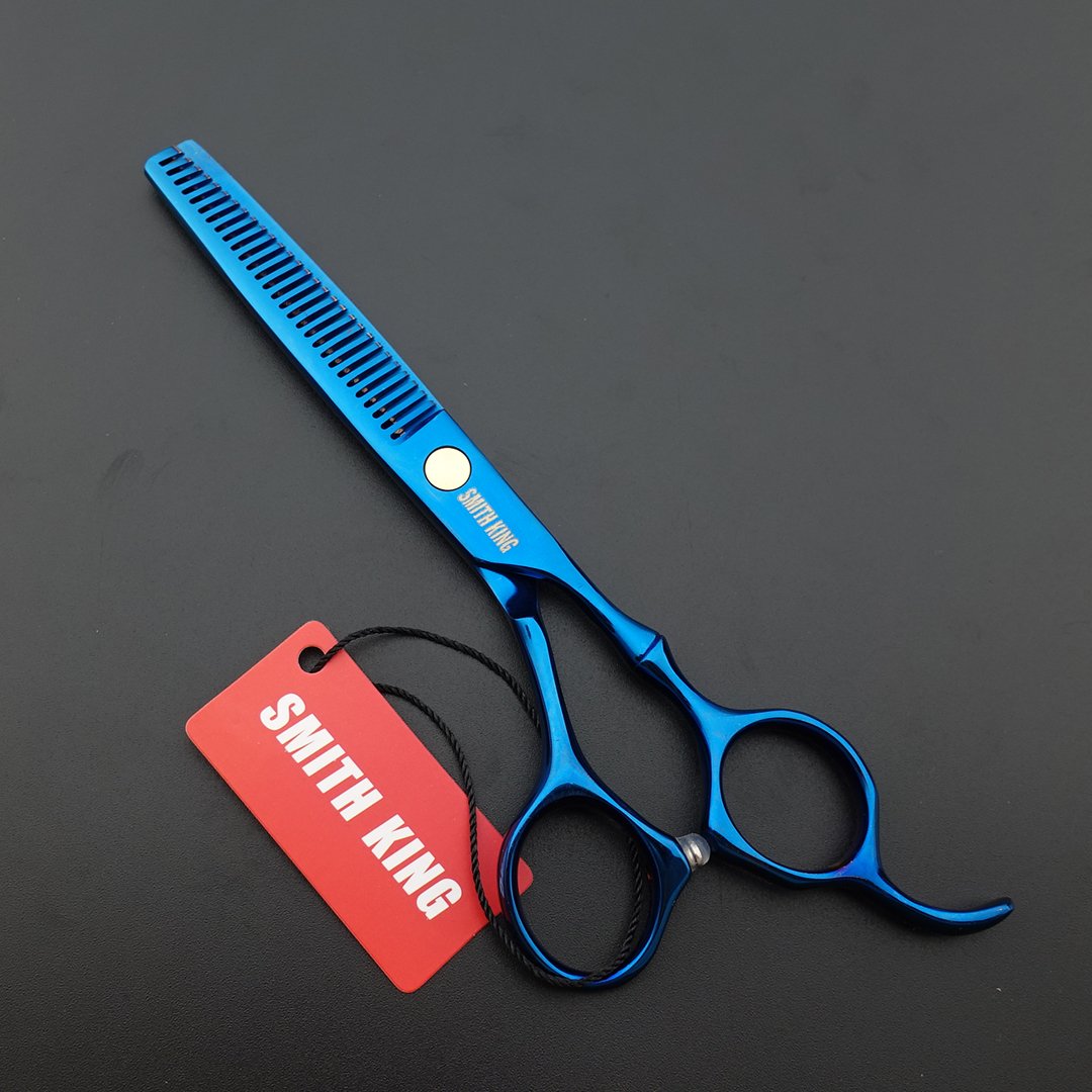 6.0 Inches Professional hair cutting thinning scissors set with razor (Blue)
