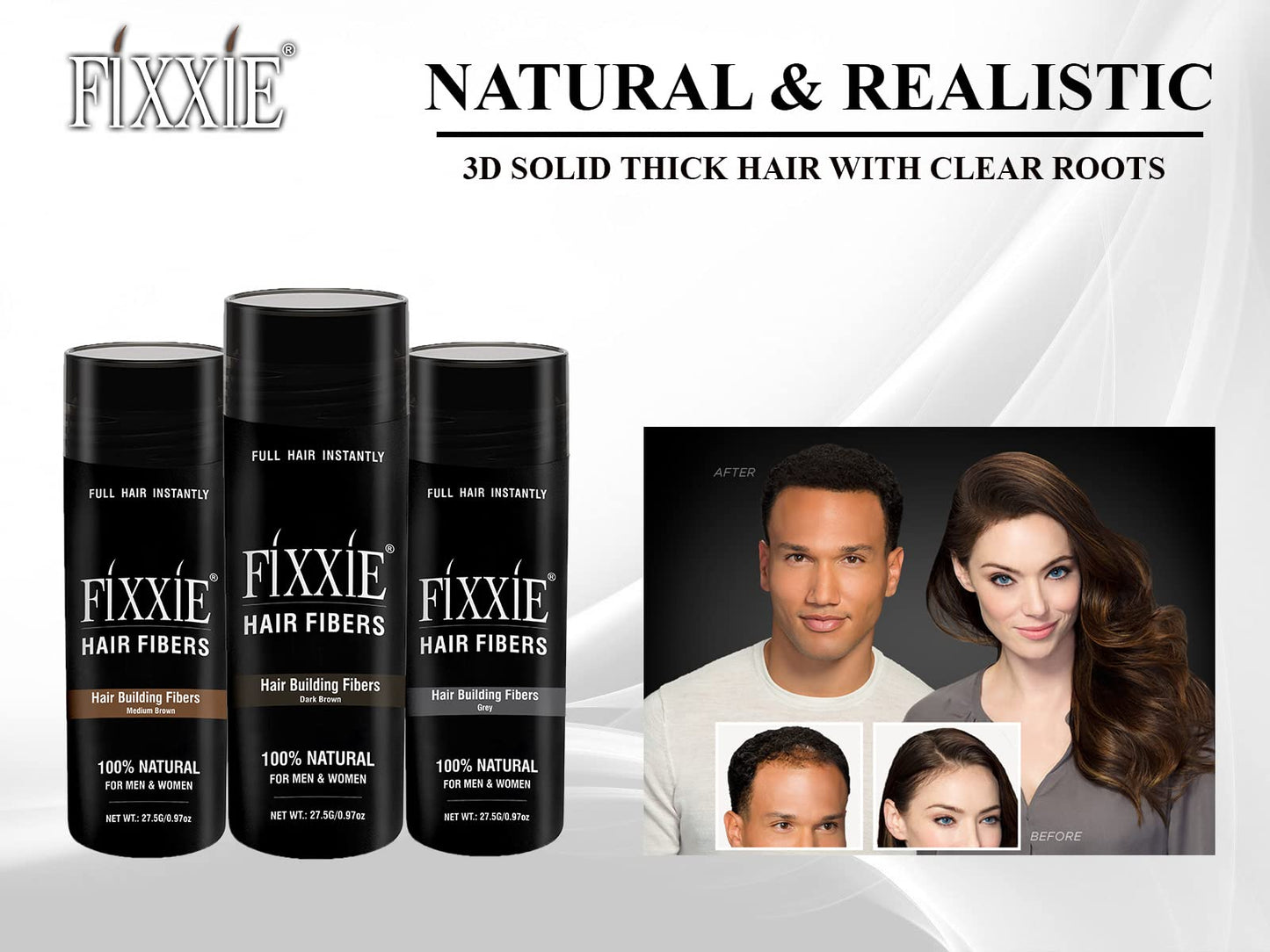 FIXXIE Hair Fibers Dark Blonde for Thinning Hair 27.5g Bottle, Concealer for Hair Loss, Men and Women, Naturally Thicker Looking With Keratin Fibres