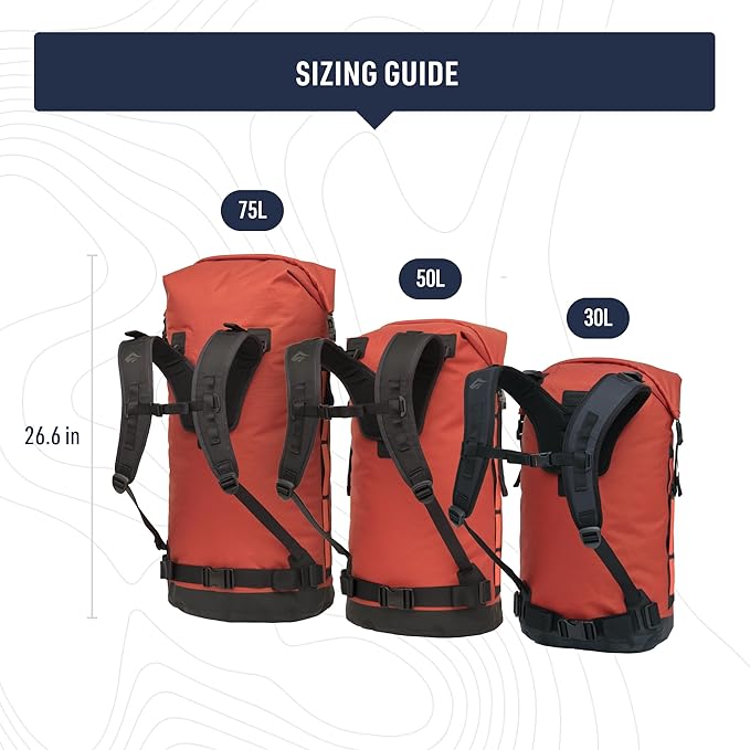 Sea to Summit Big River Dry Backpack with Adjustable Harness, 75 Liter, Picante Red