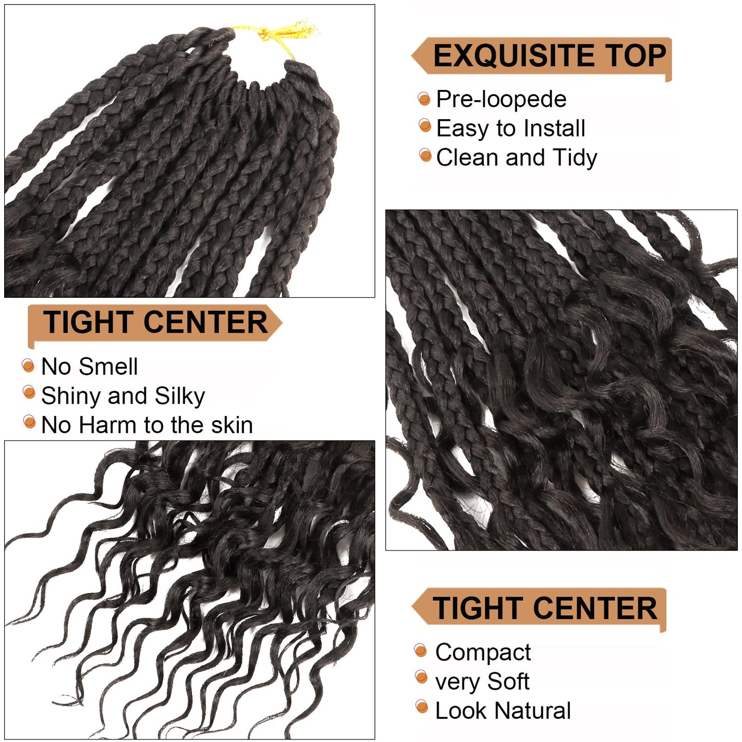 Goddess Box Braids Crochet Hair With Curly Ends 12 Inch Bohomian Box Braids Crochet Braids 8 Packs 3X Crochet Braids Synthetic Braiding Hair Extension for Black Women (12 Inch (Pack of 8), #4)…