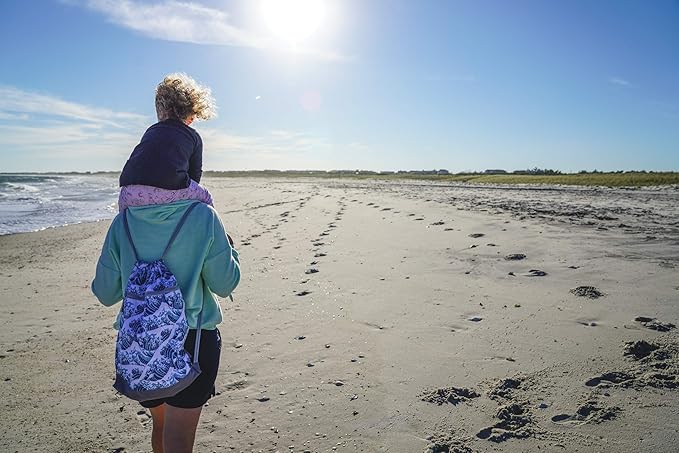 Skog Å Kust GymSak | Patented 2-in-1 Drawstring Cinch Bag with Removable Waterproof Dry Bag | Waves