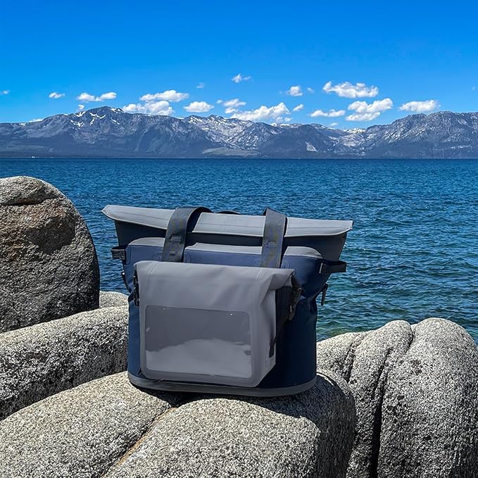 Multipurpose MOLLE Dry Bag Compatible with Soft Cooler, Tactical Backpack & Tote, Large Pouch Organizer Dry Pouch with Shoulder Strap Fit for Famous Hopper Accessories (Grey, Set 1)