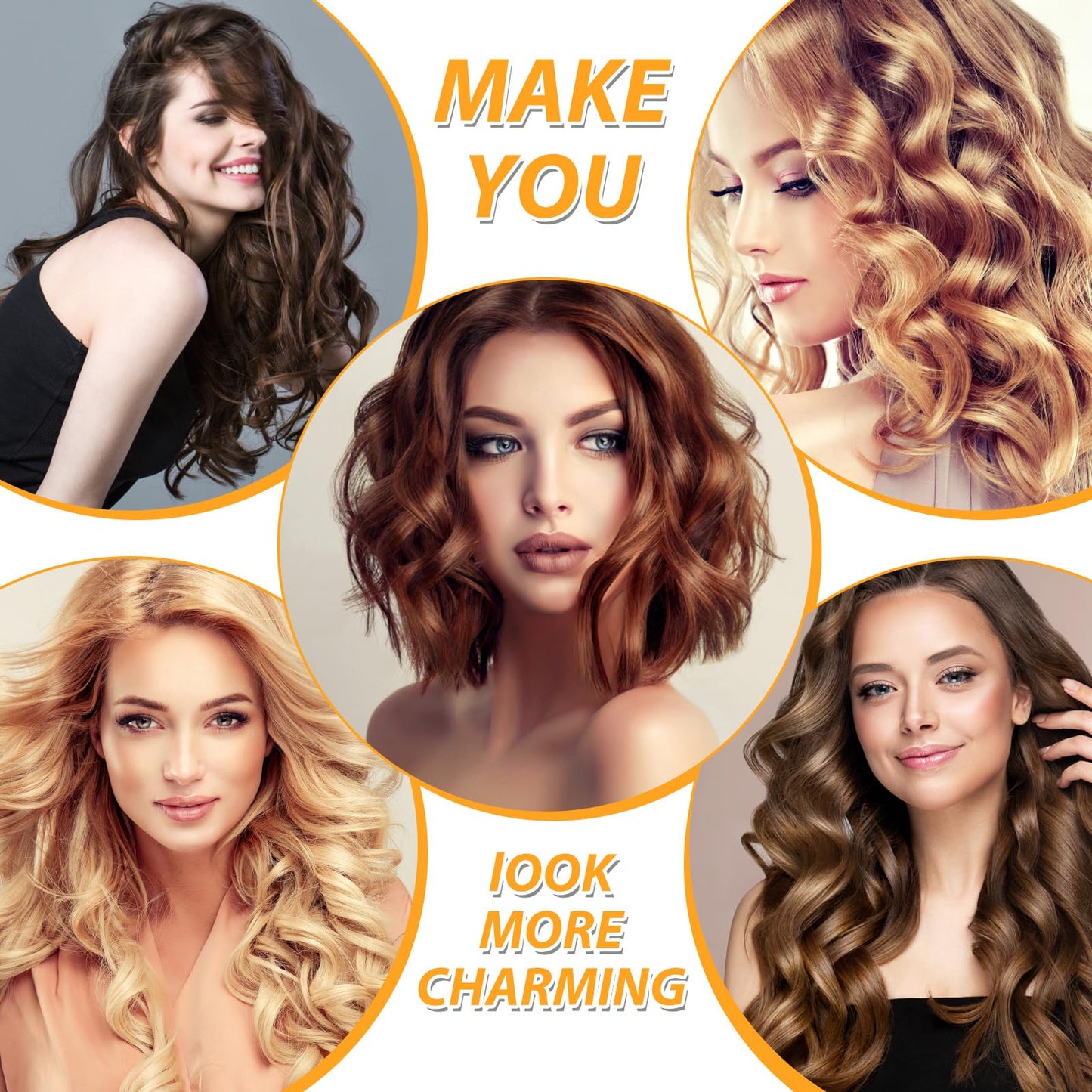 39PCS Self Grip Hair Rollers Curlers 3 Sizes Black Hair Roller 2.5in, 1.9in, 1.4in, Jumbo Curlers Roller with 12PCS Duckbill Clips Hair Rollers for Long Medium Short Thick Fine Volume Bangs