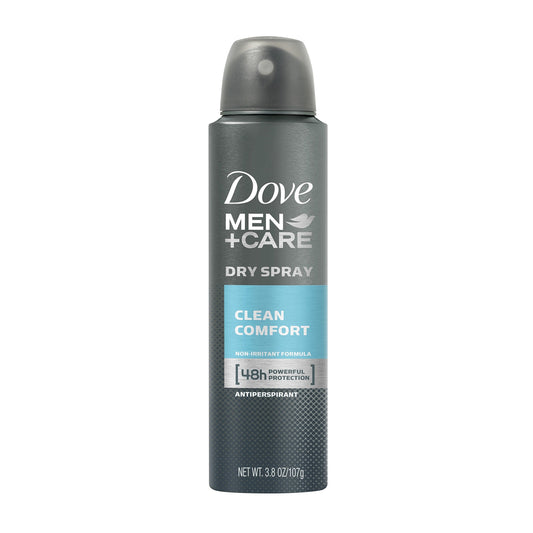 Dove Men+Care Dry Spray Antiperspirant Deodorant, Clean Comfort 3.8 oz