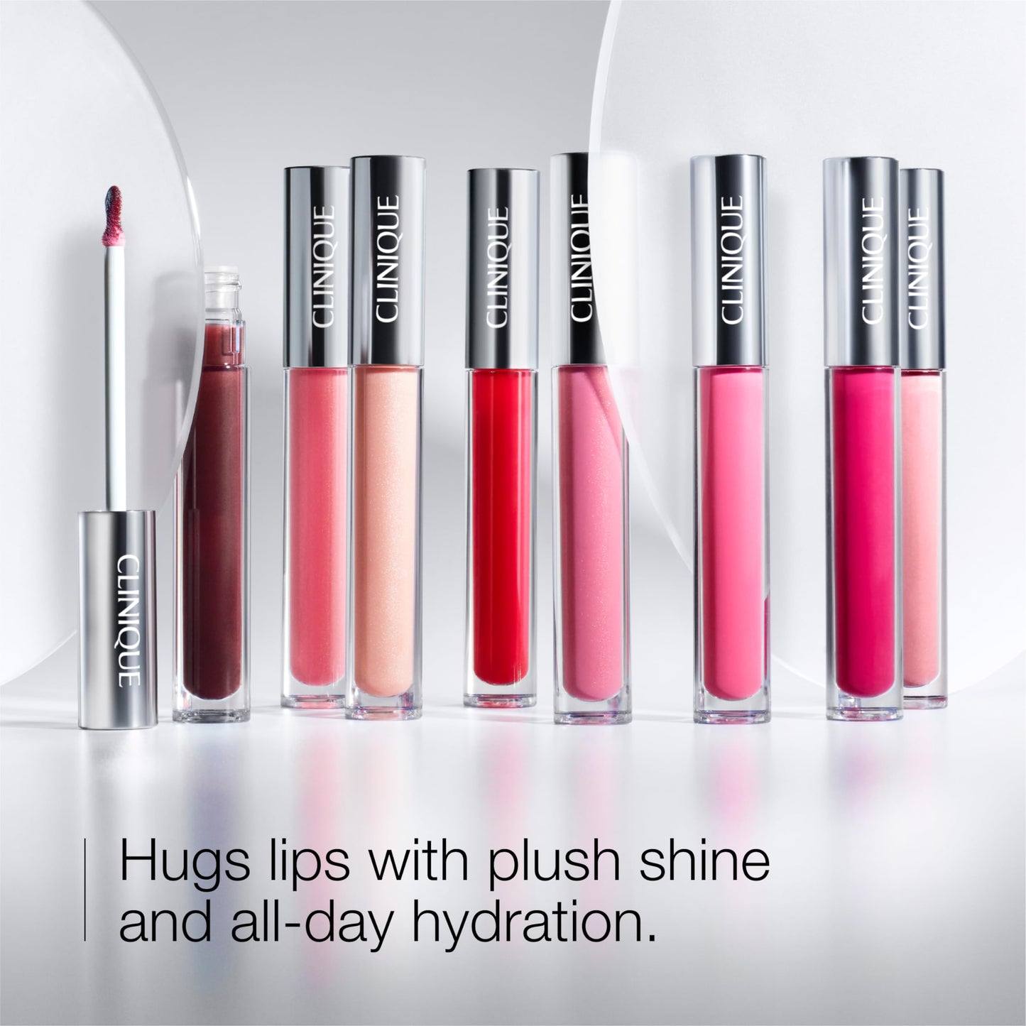Clinique Pop Plush Creamy Lip Gloss With Hyaluronic Acid + Blend of Aloe Butter, Avocado Butter + Shea Butter | Hydrating + High Shine, Airkiss Pop, 0.11 Fl Oz