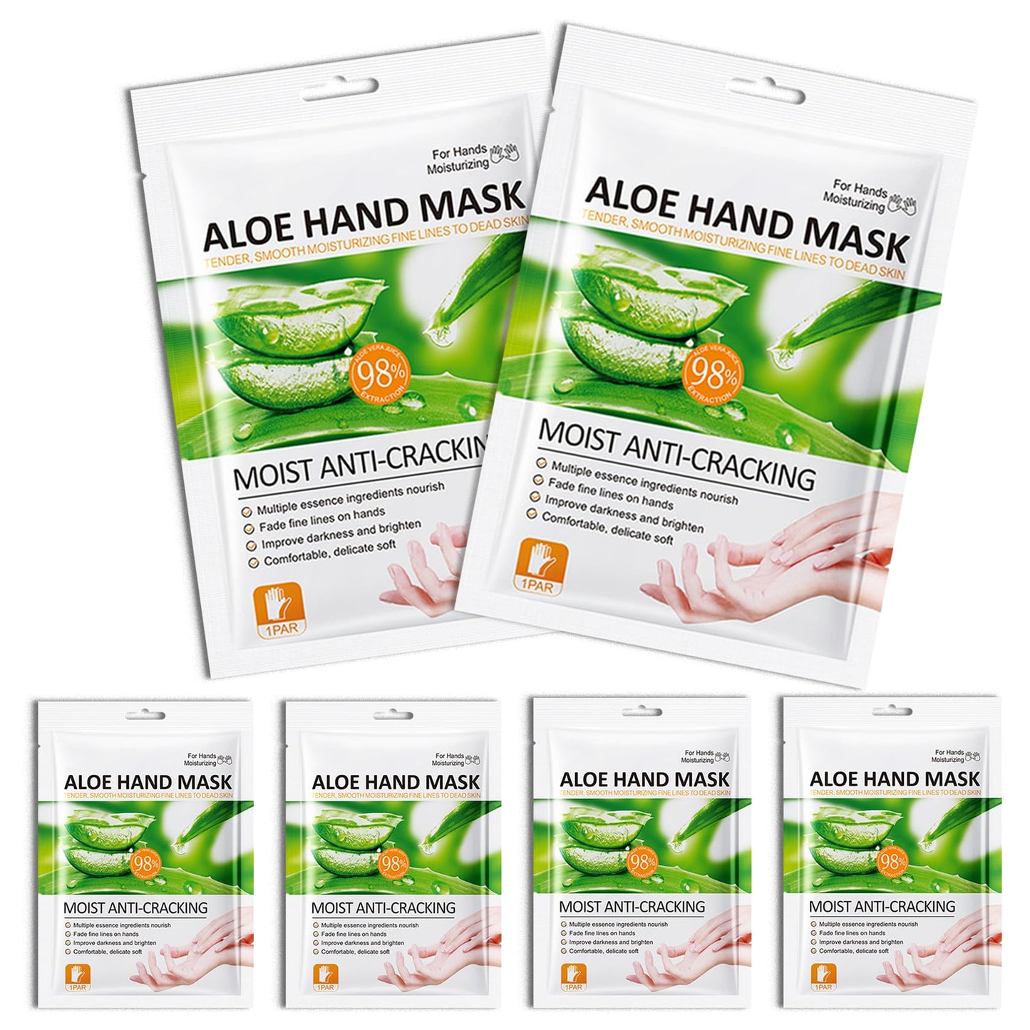 DWDiWen Hand Masks, 6 Pairs Hydrating Exfoliating Hand Peeling Mask, Smooth Hand Masks Moisturizing Gloves Overnight for Dry, Rough, Cracked Hands, Hand Skin Moisturizer Glove for Women Men(N