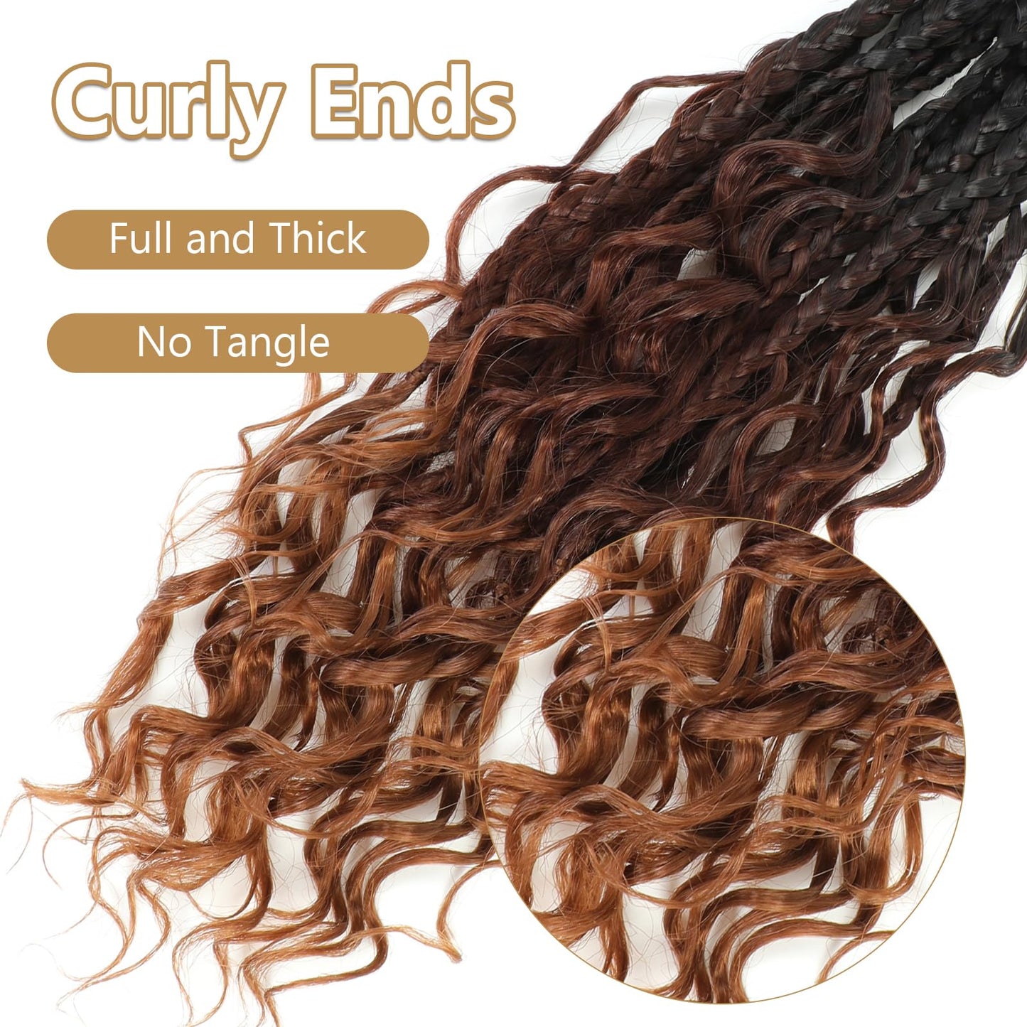 8 Packs Crochet Box Braids- 10 Inch Box Braids Crochet Braids Hair Synthetic Braiding Hair Goddess Box Braids Crochet Hair for Black Women (10(8Packs), 1B/33/30)