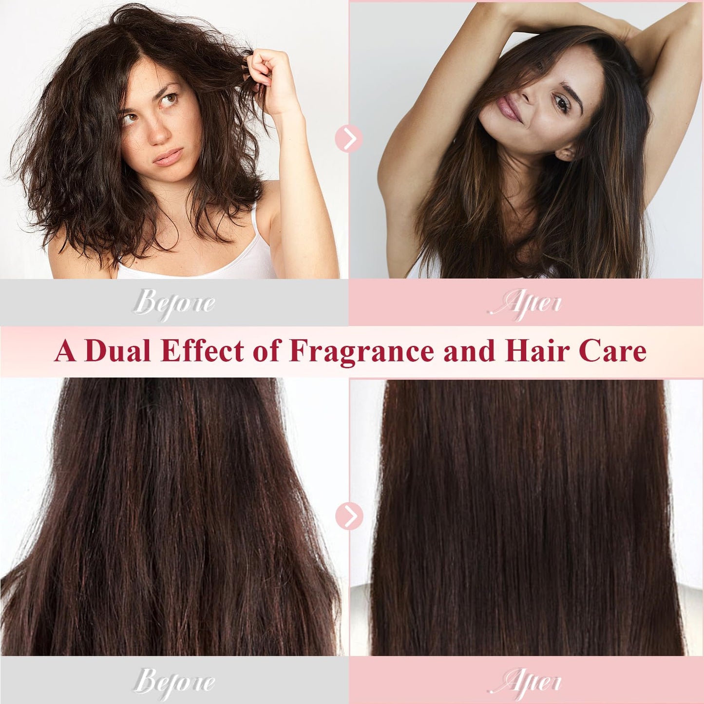 Hair Perfume for Women, Long Lasting Fragrance that Refreshes Hair, Pheromones Perfumes, Hair and Body Fragrance, Rose Fine and Smooth Fragrance Mist, Nourishing and Hydrating Hair Shine Spray