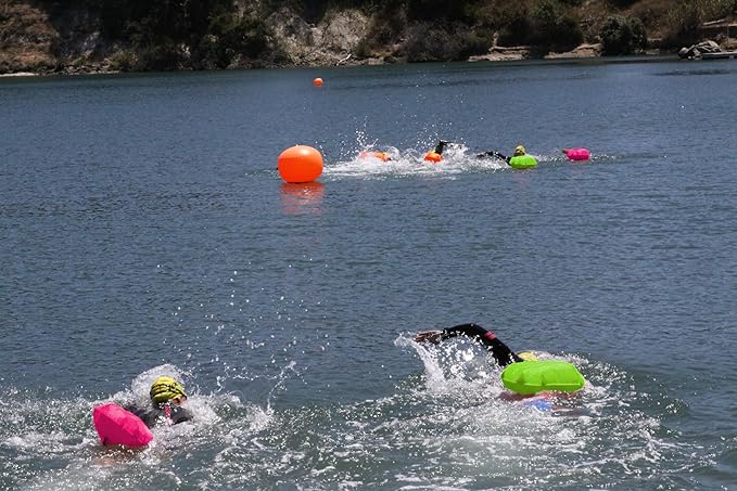 Zoot Ultra Swim Safety Buoy & Dry Bag, High-Visibility Open-Water Safety Floatation Device with Storage for Long-Distance Swimming Training Sessions (15L) - Neon Pink - 15L