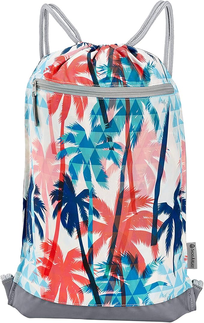 Skog Å Kust GymSak | Patented 2-in-1 Drawstring Cinch Bag with Removable Waterproof Dry Bag | Palm