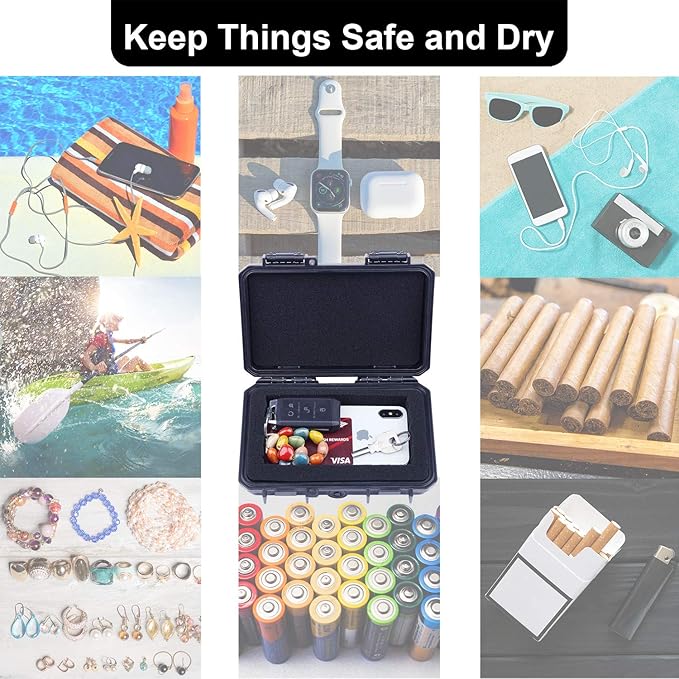 Lykus HC-1710 Mini Hard Case Dry Box with Foam Insert, Interior Size 6.54x3.94x1.46 inch, IP66 Splash-Proof