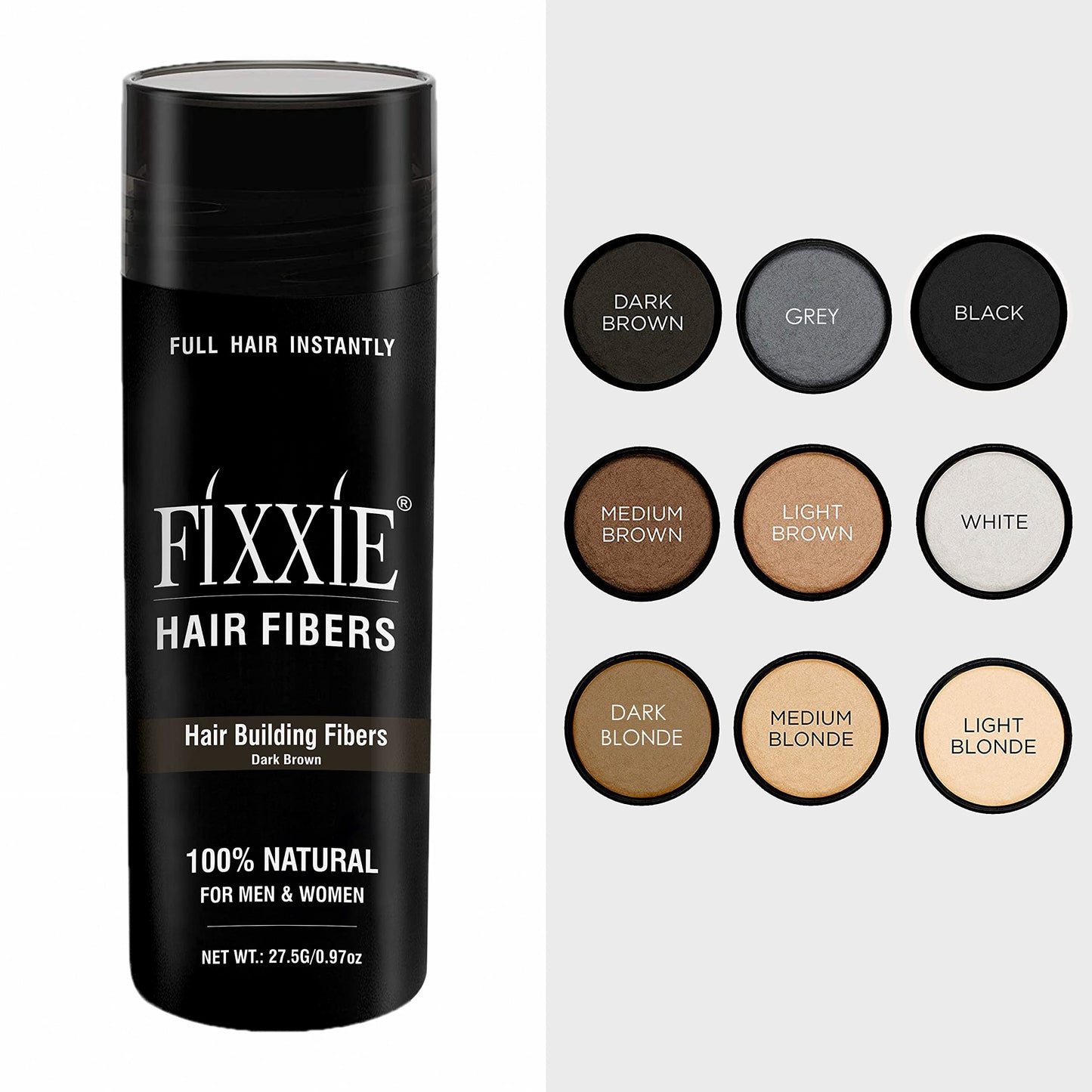 FIXXIE Hair Fibers Dark Blonde for Thinning Hair 27.5g Bottle, Concealer for Hair Loss, Men and Women, Naturally Thicker Looking With Keratin Fibres