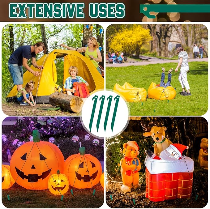 Deekin Plastic Tent Stakes 9 Inch Heavy Duty Tent Pegs Spike Hook Stakes Light Safe Tent Stakes Canopy Stakes for Summer Beach Garden Decorations Camping Outdoor Lawn Tarp