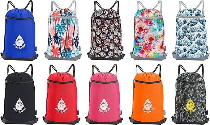 Skog Å Kust GymSak | Patented 2-in-1 Drawstring Cinch Bag with Removable Waterproof Dry Bag | Waves