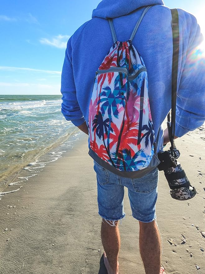 Skog Å Kust GymSak | Patented 2-in-1 Drawstring Cinch Bag with Removable Waterproof Dry Bag | Tie Dye