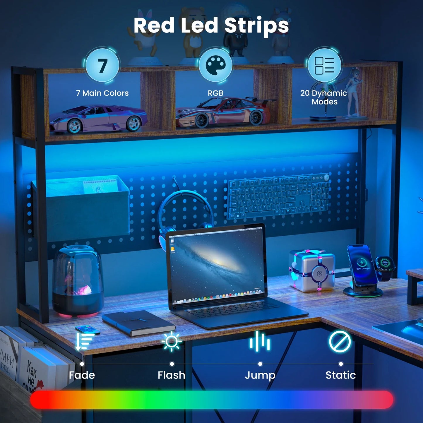 67" L-Shaped Gaming Desk