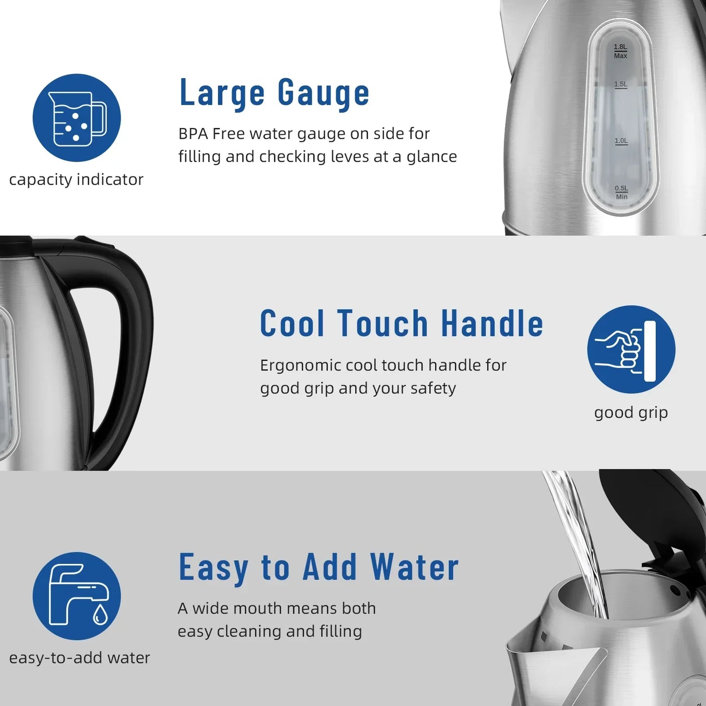 1.8L Stainless Steel Kettle