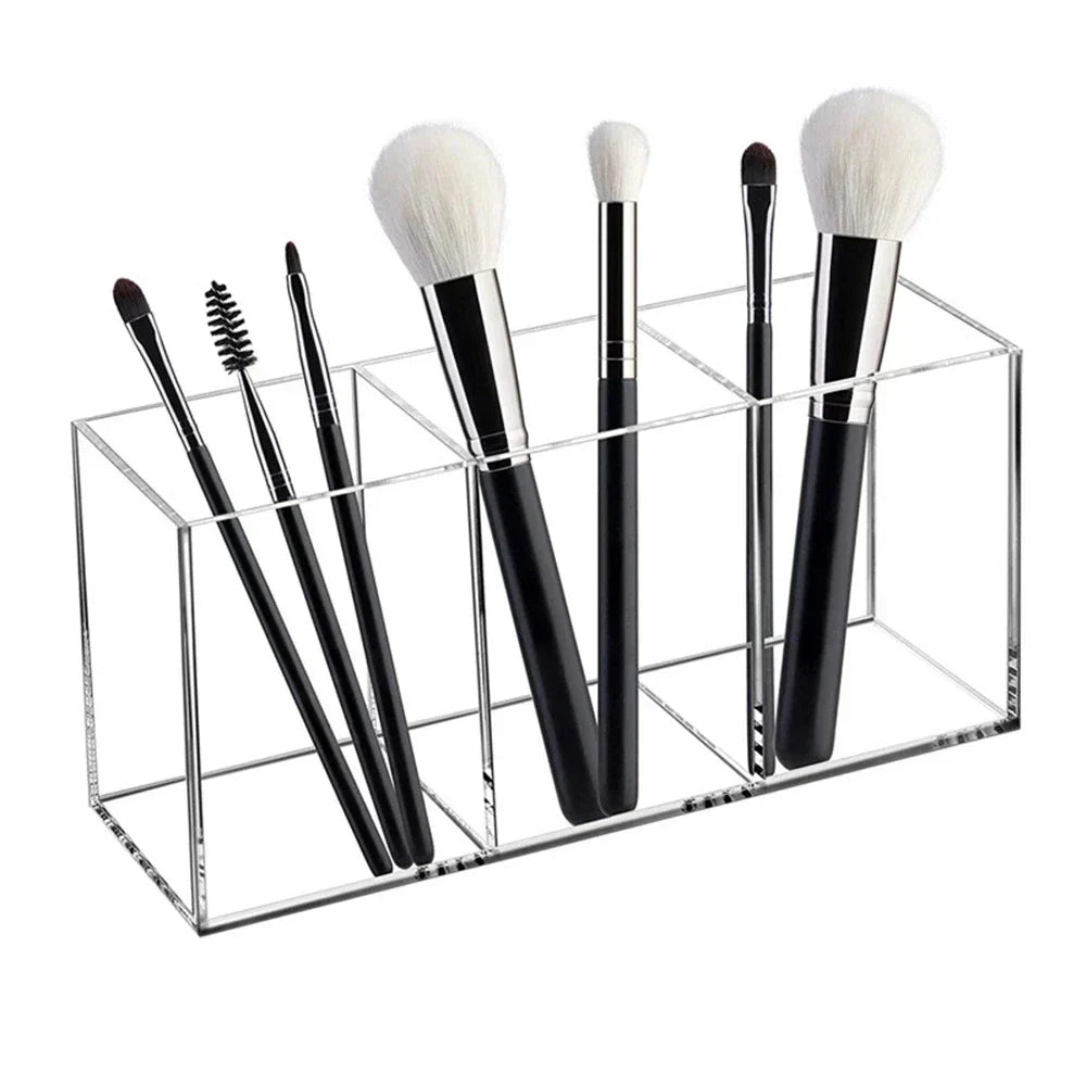 Transparent Makeup Brush Organizer Tray