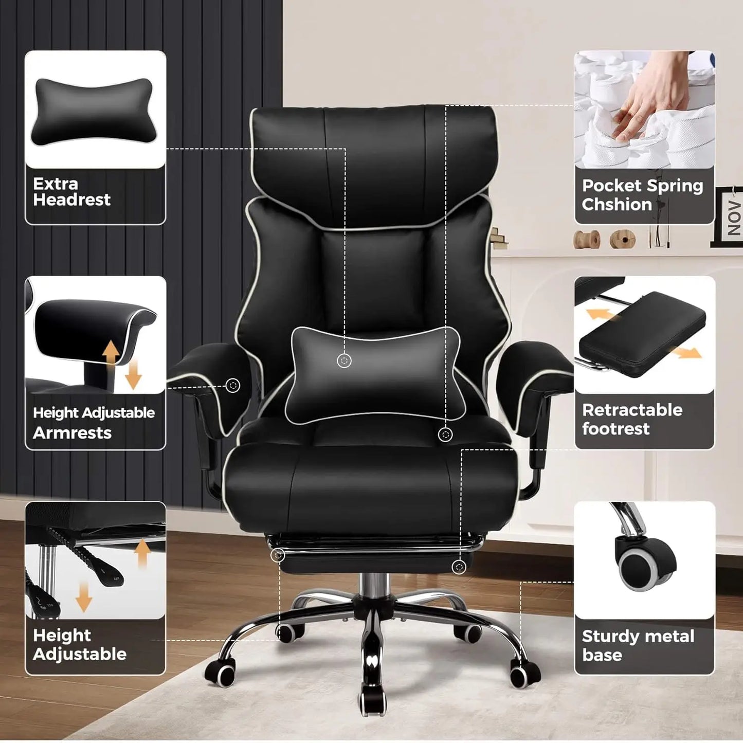 COMHOMA Big & Tall Executive Chair
