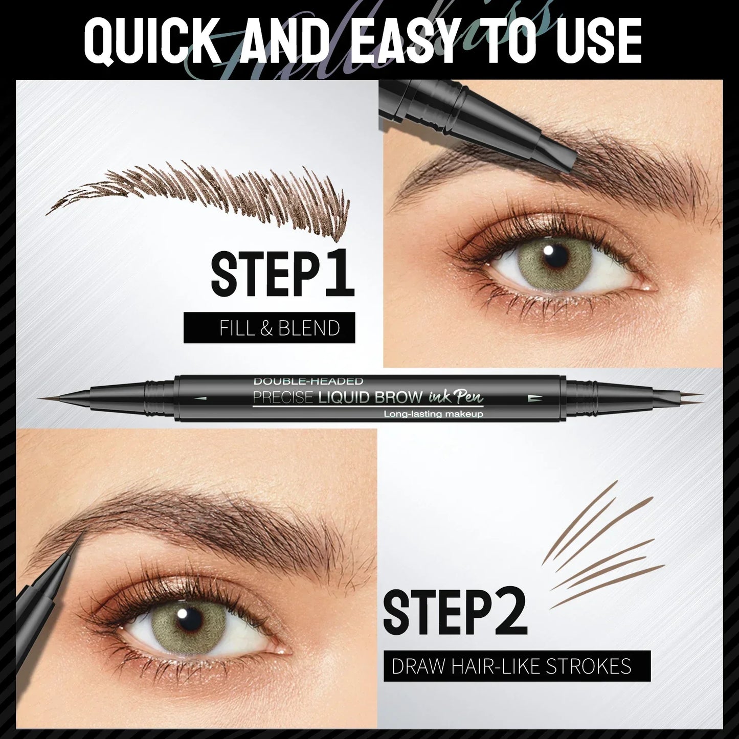 Dual-Ended Waterproof Brow Pencil