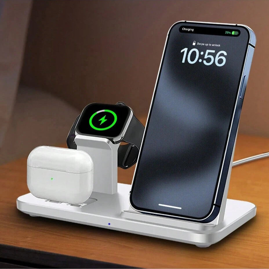 15W 3-in-1 Fast Wireless Charging Dock for iPhone, Watch & AirPods