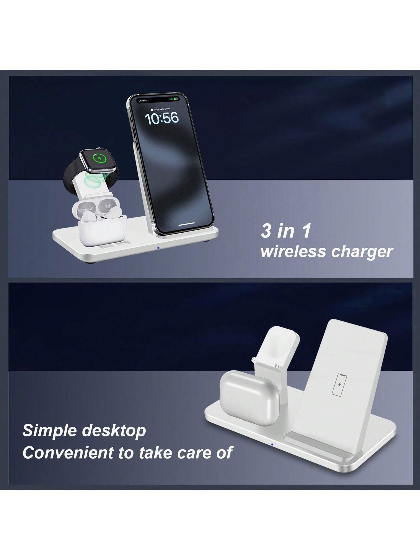 15W 3-in-1 Fast Wireless Charging Dock for iPhone, Watch & AirPods