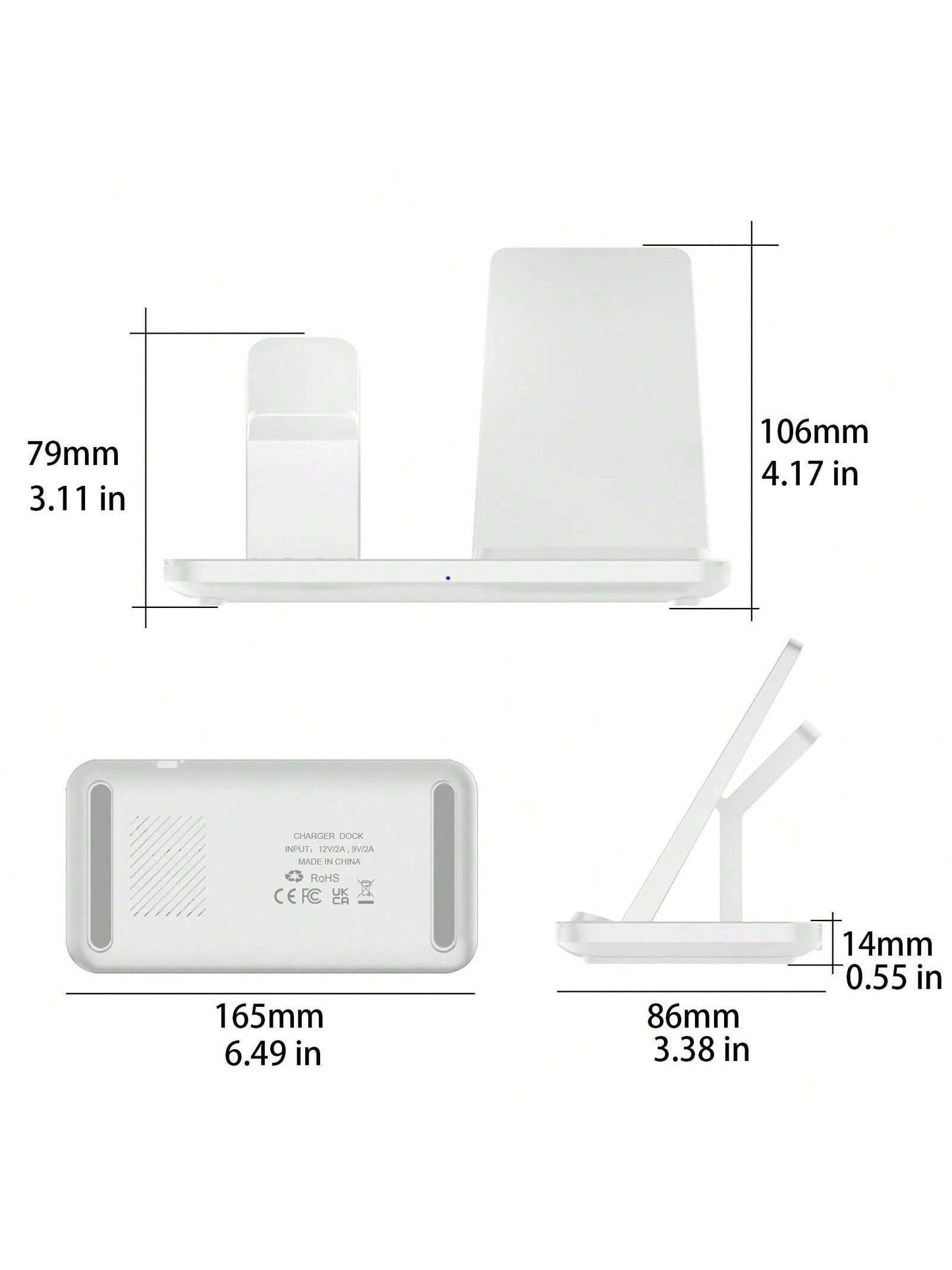 15W 3-in-1 Fast Wireless Charging Dock for iPhone, Watch & AirPods