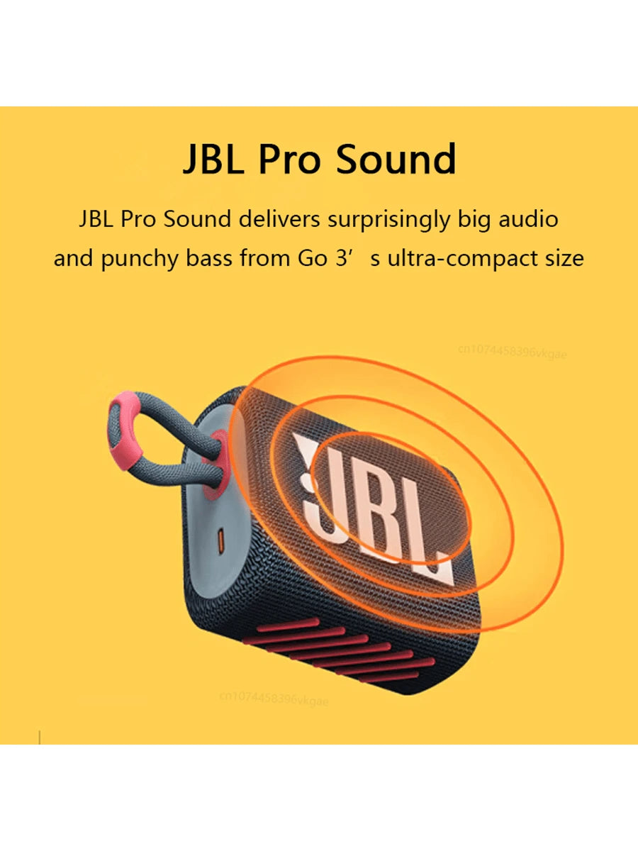 JBL Go 3 Bluetooth Speaker – Mini Portable Wireless, Stereo Bass Sound