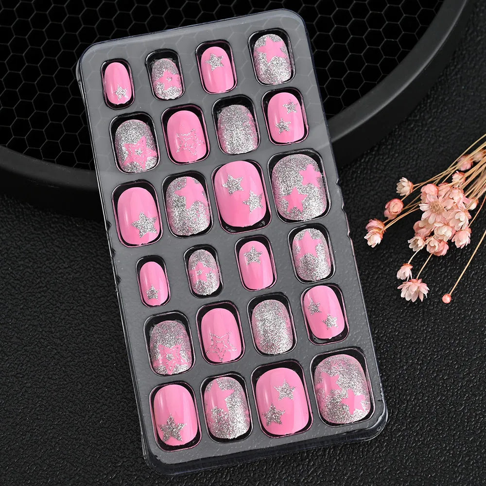 24Pcs Cute Bow Press-On Nails
