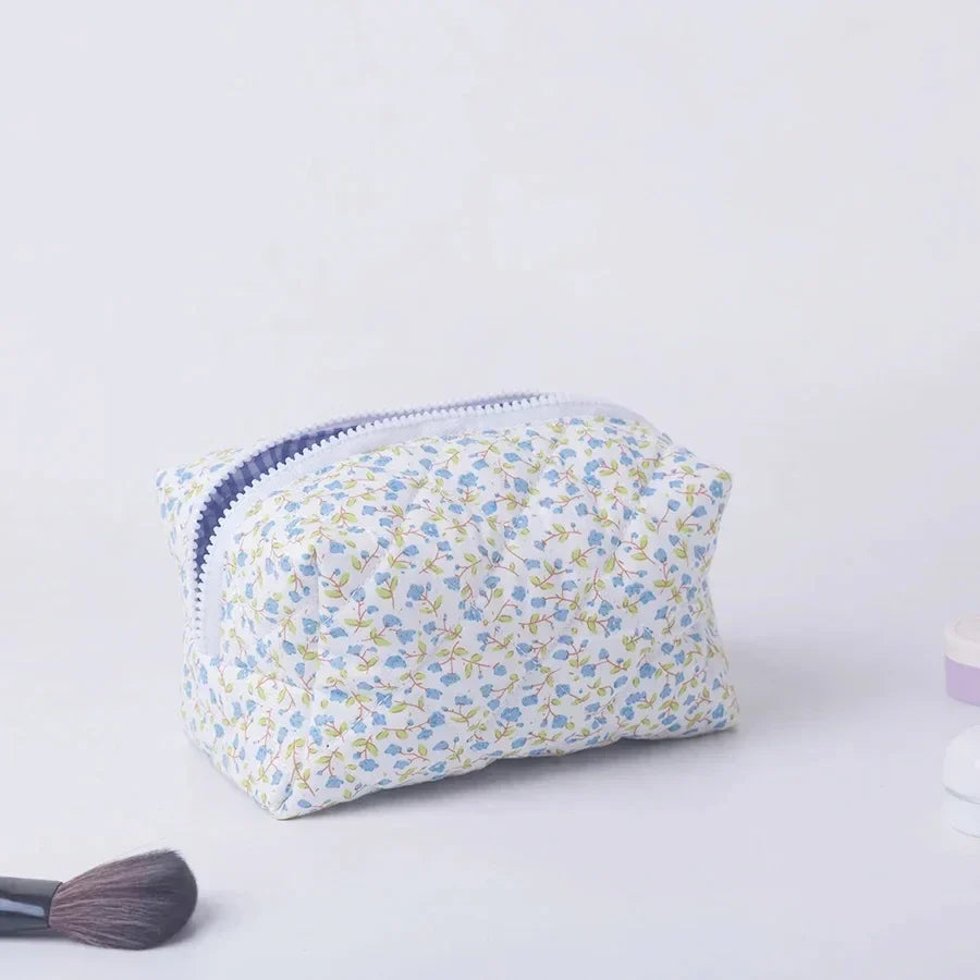 Floral Quilted Makeup Organizer
