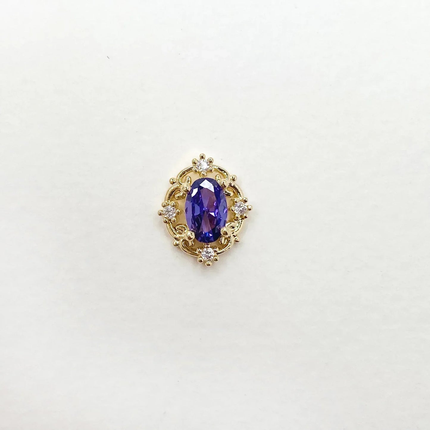 10Pcs Retro Zircon Nail Charms