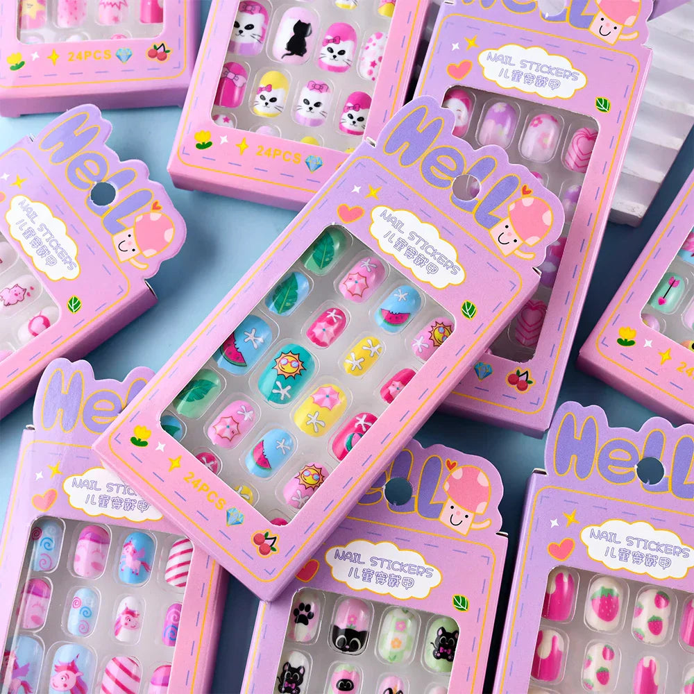 24Pcs Cute Bow Press-On Nails