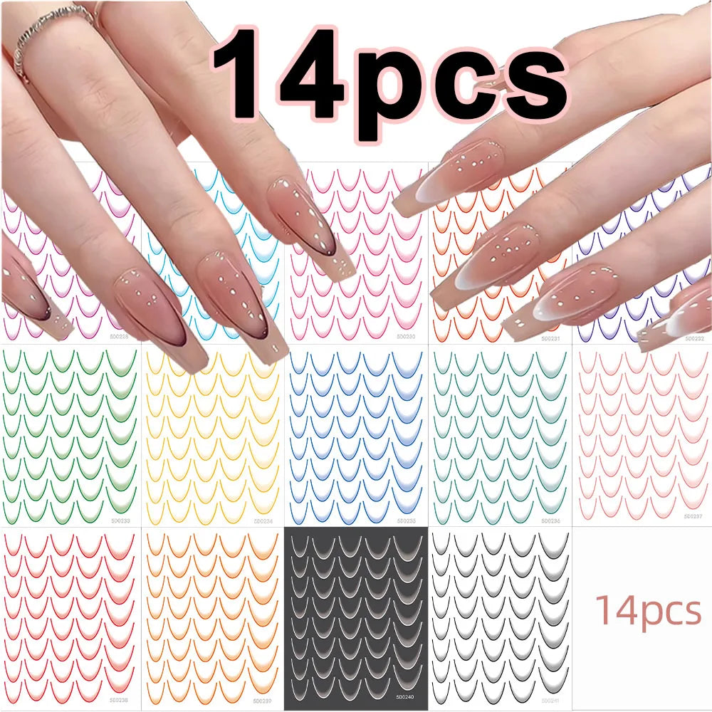12Sheet Cartoon Stitch Nail Stickers