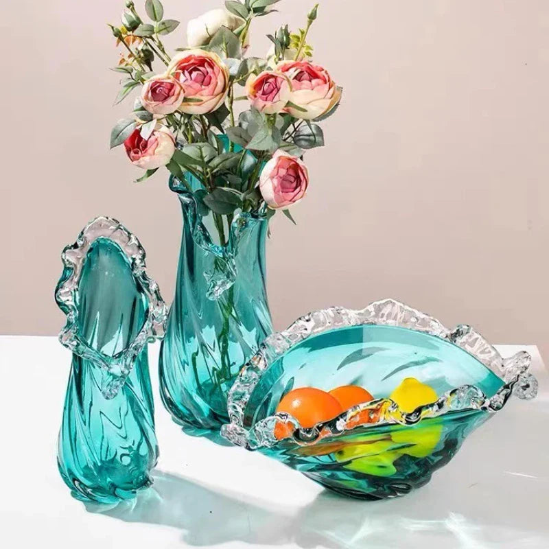 Luxury Blue Glass Vase