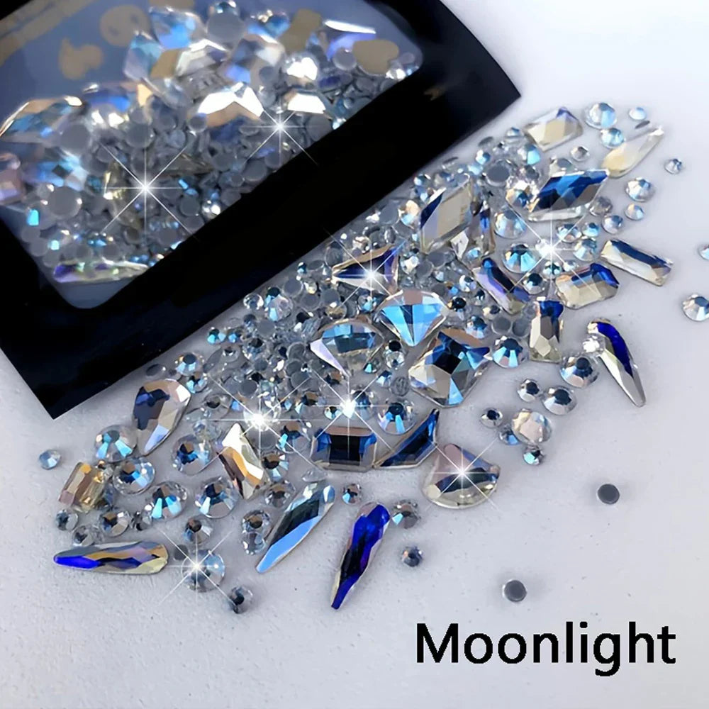 Y2K Glass Rhinestone Nail Set